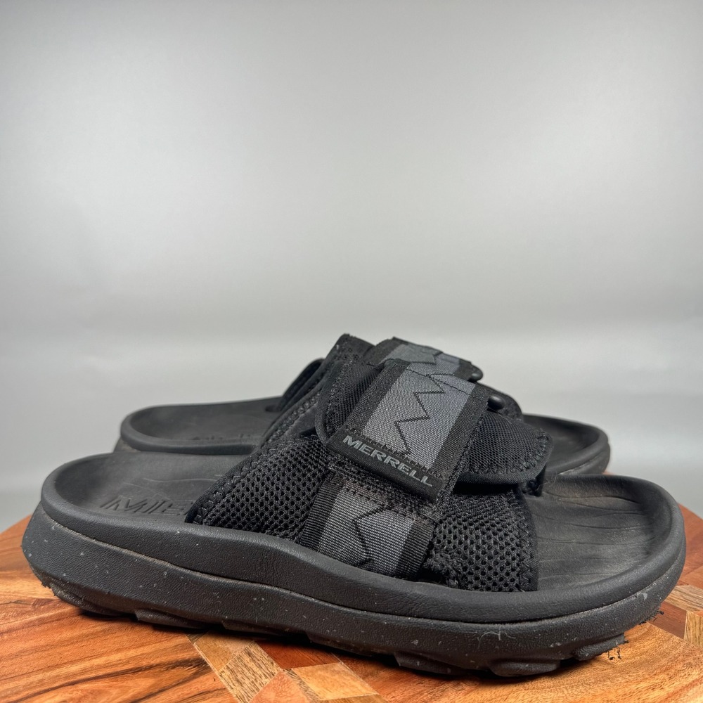 Merrell Hydro Slide Next Gen Black Grey Mesh Strap Sandals Womens 8 J005886